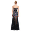 Грейс Карин новый дизайн видеть сквозь черный кружево дамы сексуальный блестки Пром платье CL6026
